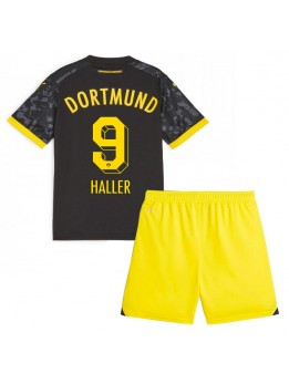 Borussia Dortmund Sebastien Haller #9 Replika Borta Kläder Barn 2023-24 Kortärmad (+ byxor)